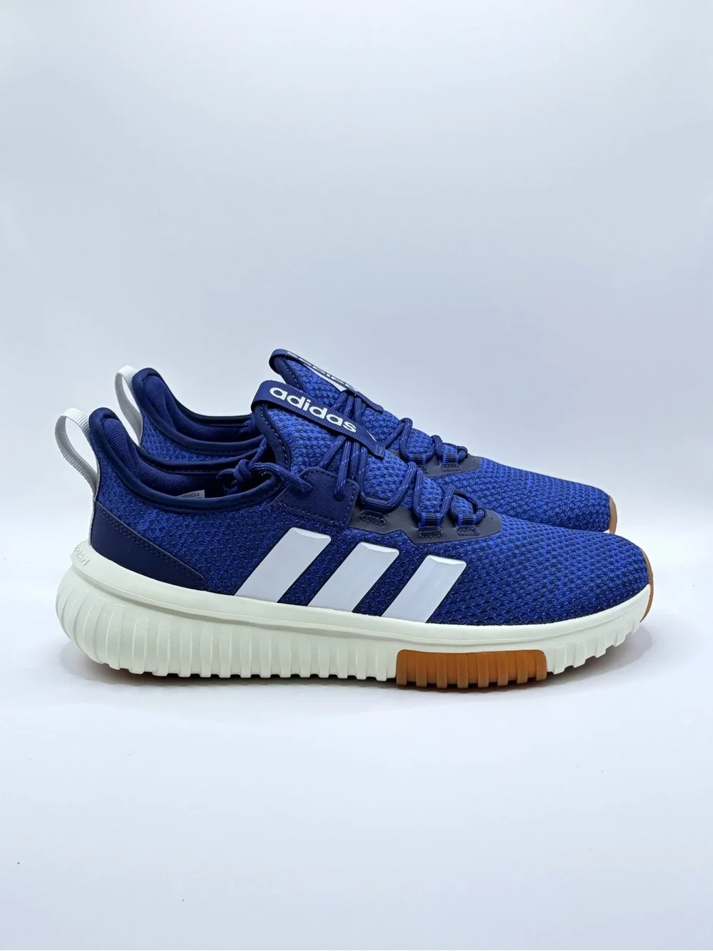 adidas Kaptir 4.0 Royal Blue Knit Sneakers with White Stripes